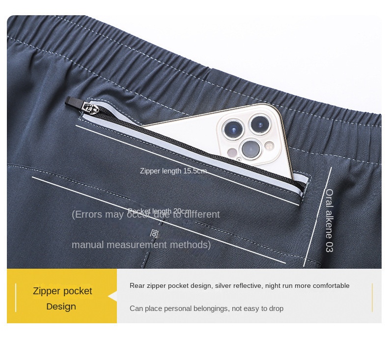 Three-quarter quick-drying double-layer gym shorts with anti-slip lining