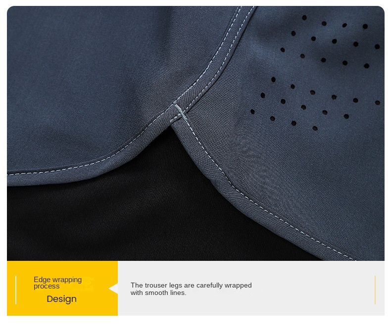 Three-quarter quick-drying double-layer gym shorts with anti-slip lining