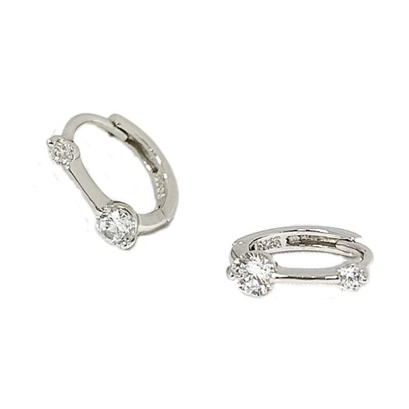 925 silver buckle with zircon in a zigzag ear ring