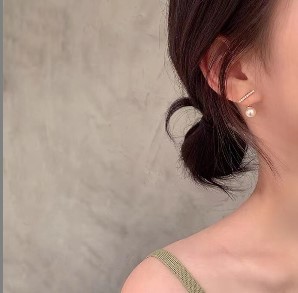 925 silver needle pearl earrings