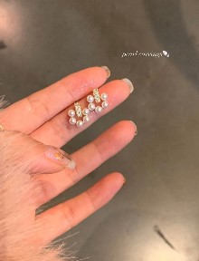 925 silver needle pearl earrings