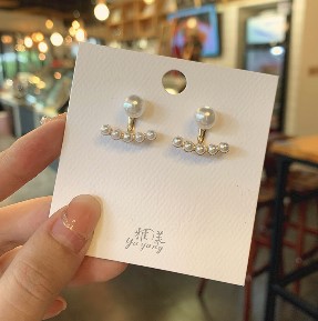 925 silver needle pearl earrings