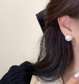 925 silver needle pearl earrings