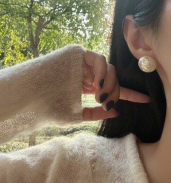 925 silver needle pearl earrings