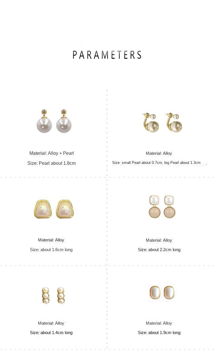 925 silver needle pearl earrings