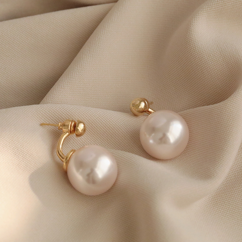 925 silver needle pearl earrings
