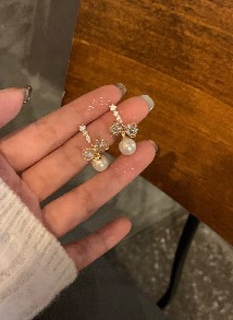 925 silver needle pearl earrings