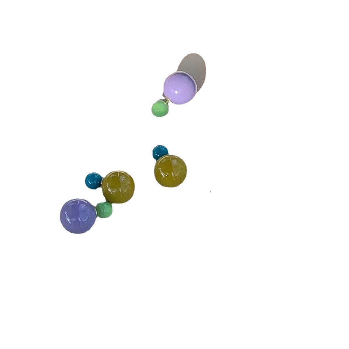 Bubblegum back pendant with two ball candy earrings