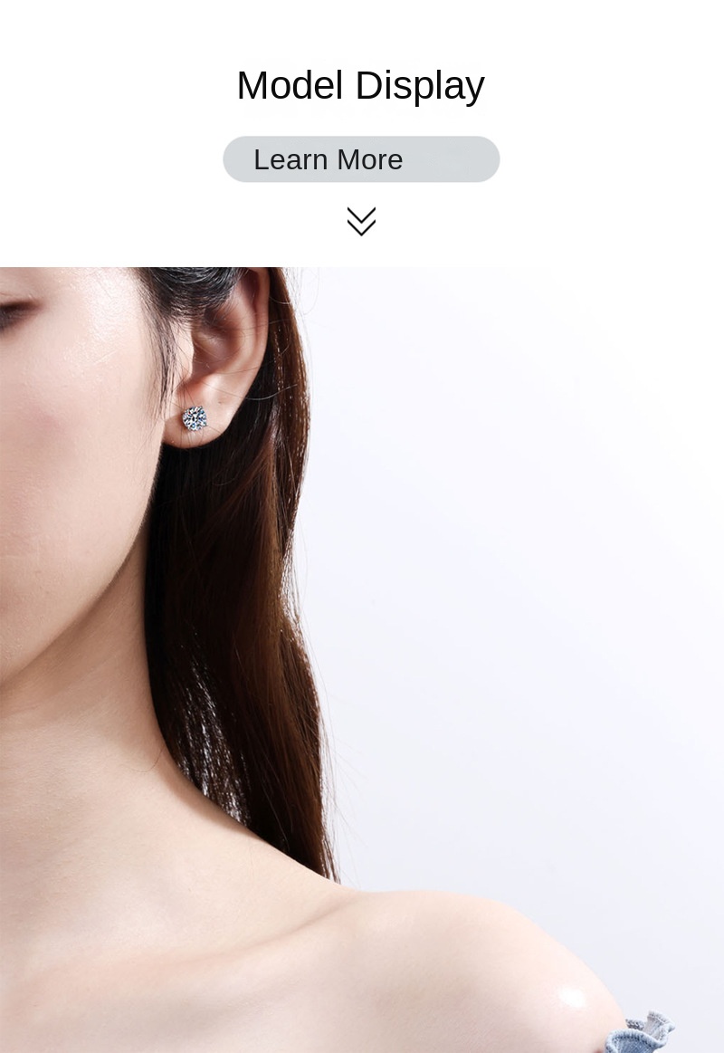 Classic Moissanite four claw earrings