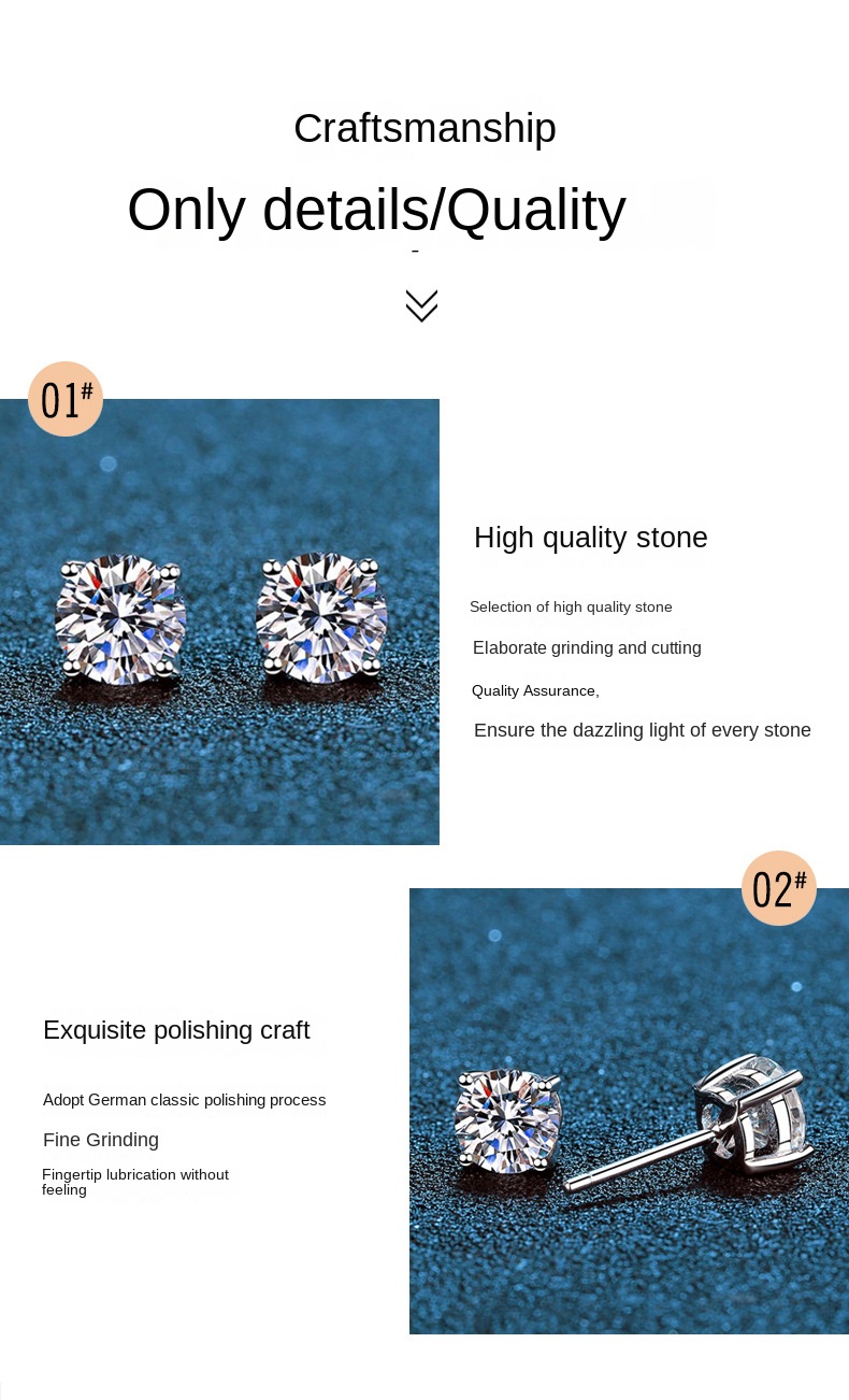 Classic Moissanite four claw earrings