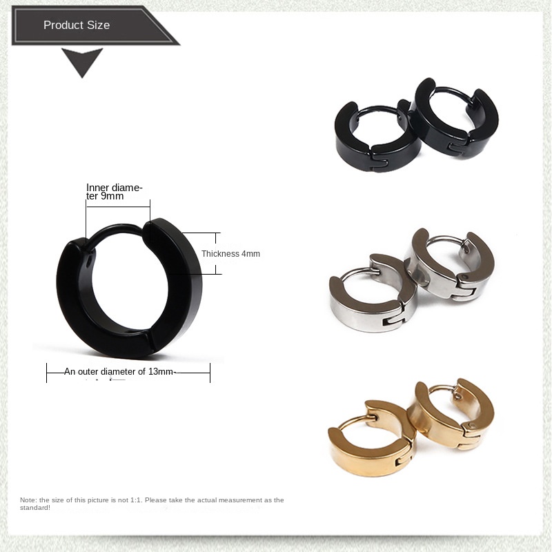 Crucifix buckle fashion titanium steel earrings