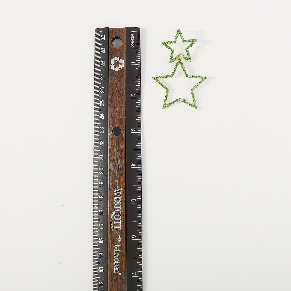 Double rhinestone earrings with five-pointed star