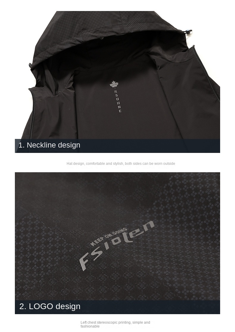 Double-sided hooded jacket for men