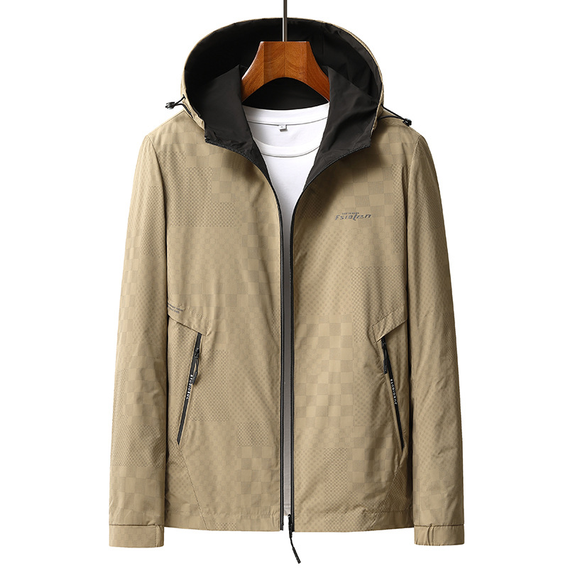 Double-sided hooded jacket for men