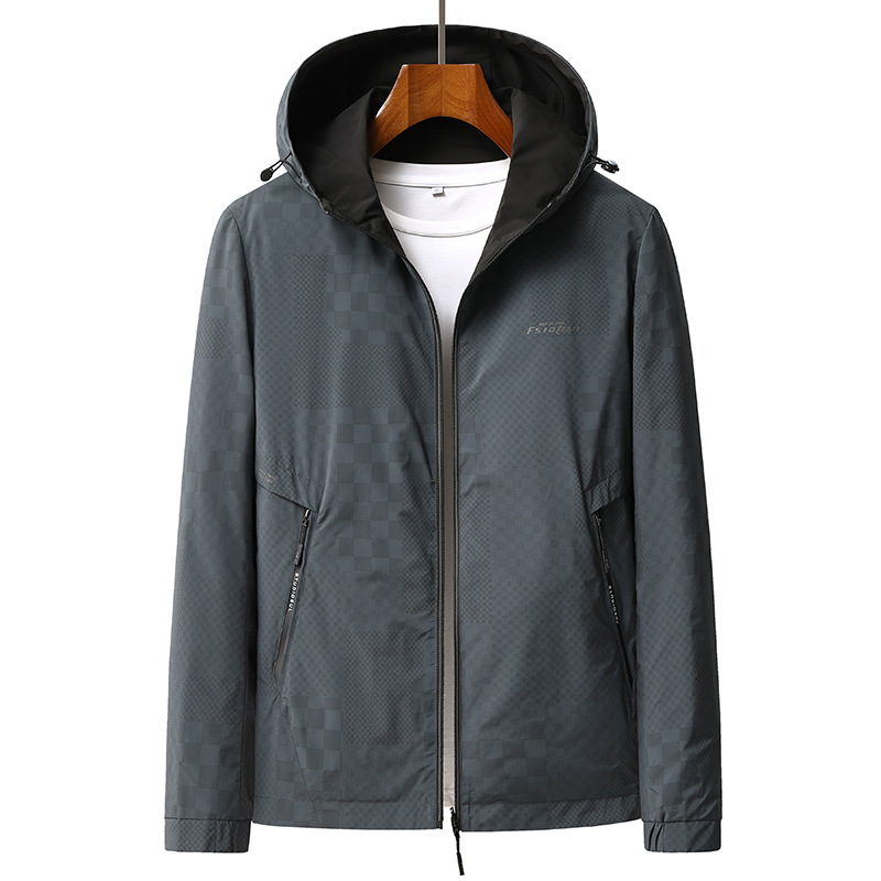 Double-sided hooded jacket for men