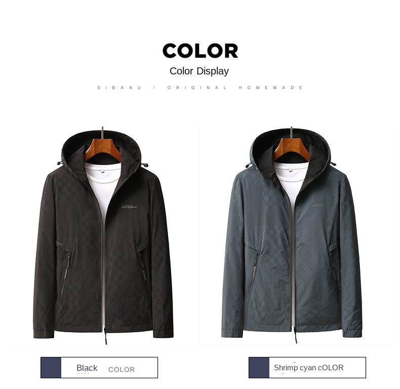 Double-sided hooded jacket for men