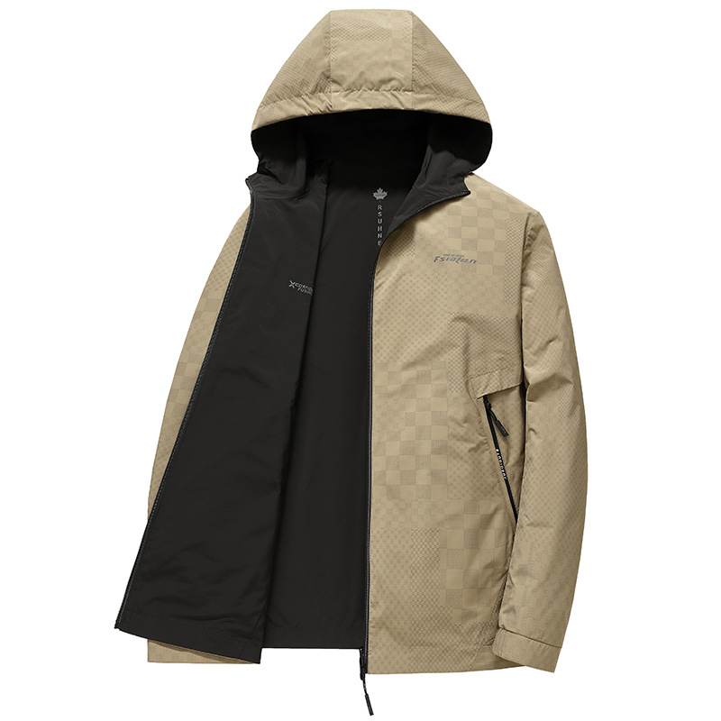 Double-sided hooded jacket for men