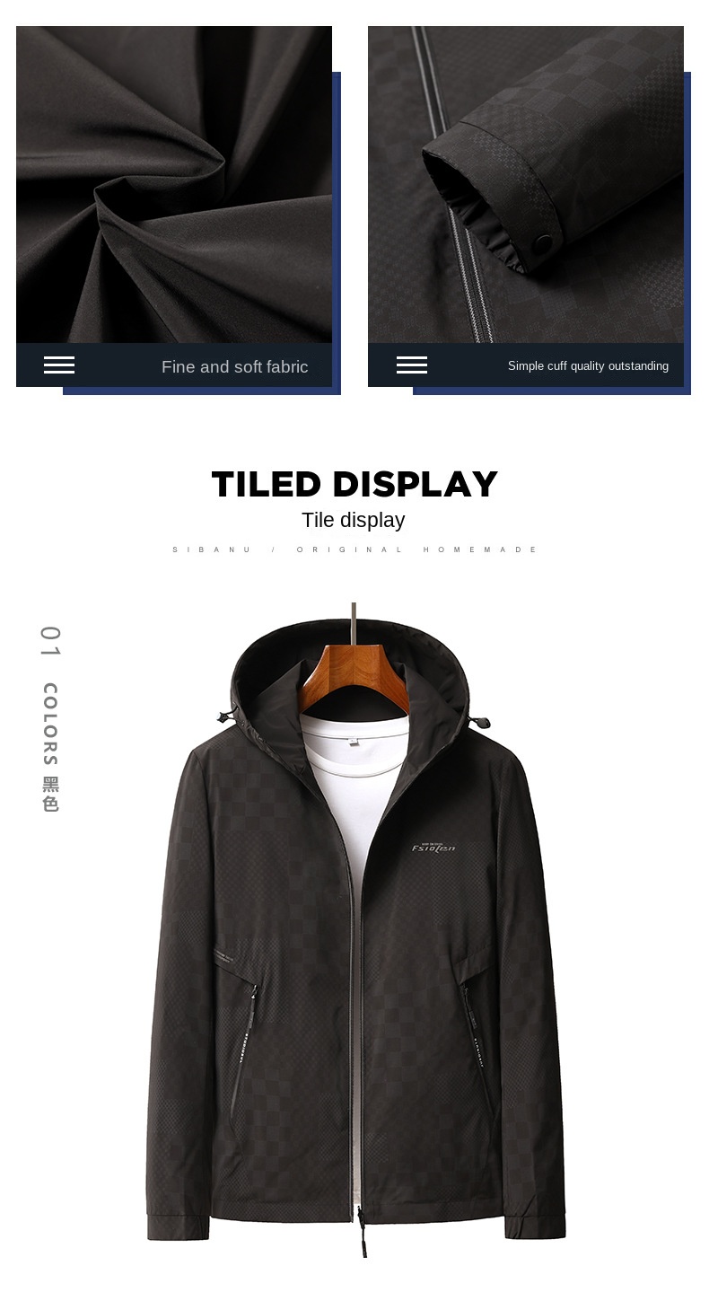 Double-sided hooded jacket for men