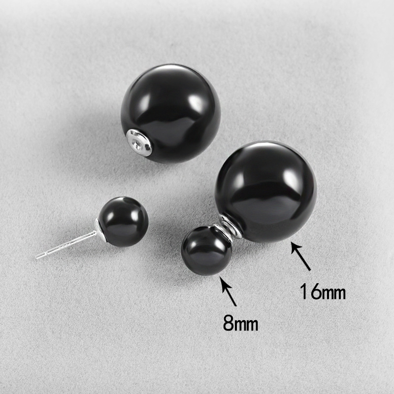 Double-sided pearl stud earrings