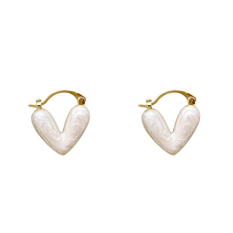 Drop glaze love earrings Small delicate studs