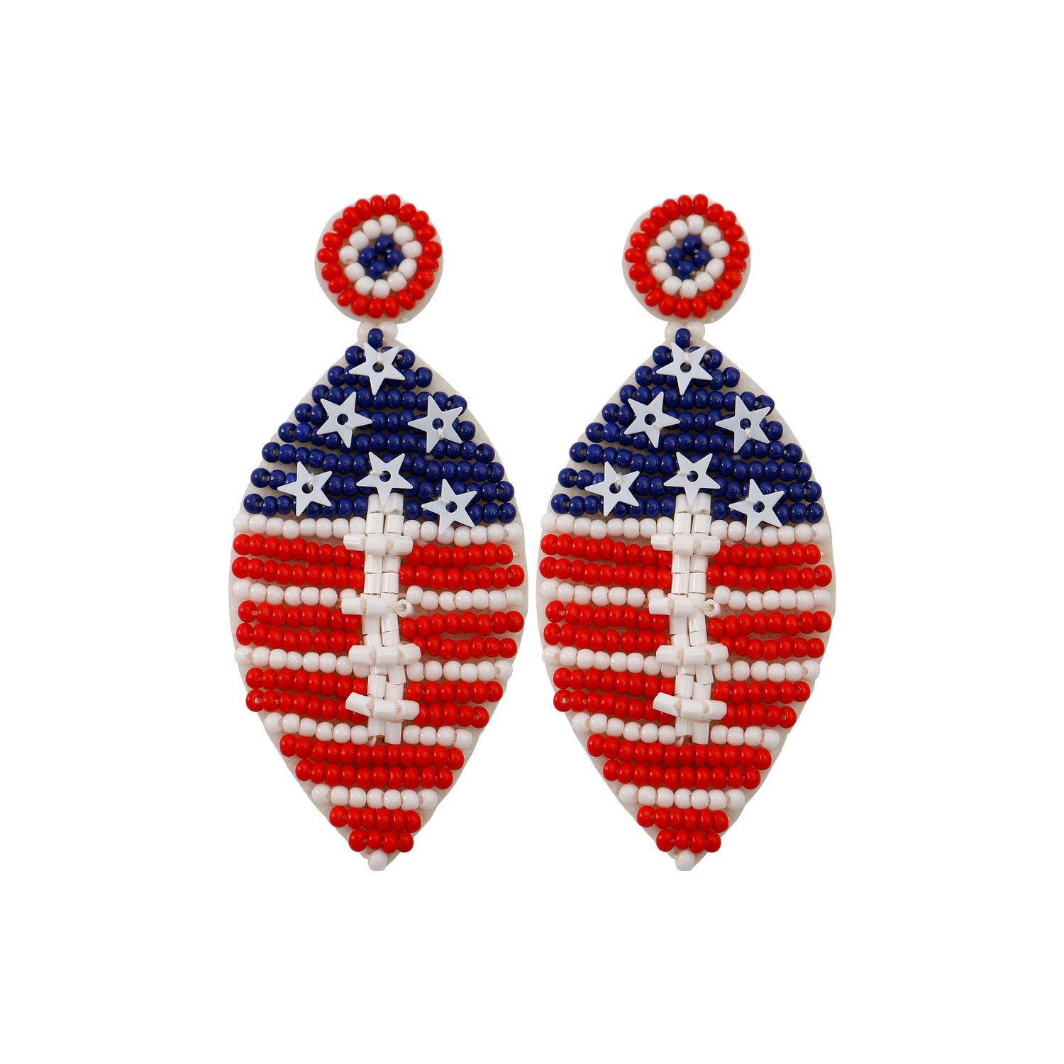Ethnic style American Independence Day earrings hand-woven finished