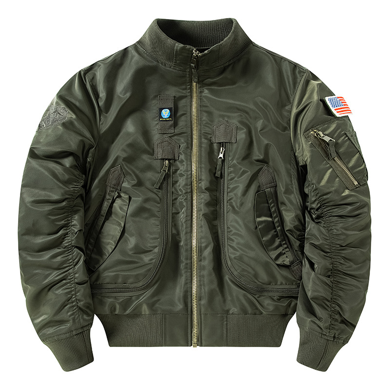 Flight jacket Fallwinter men’s baseball jacket short