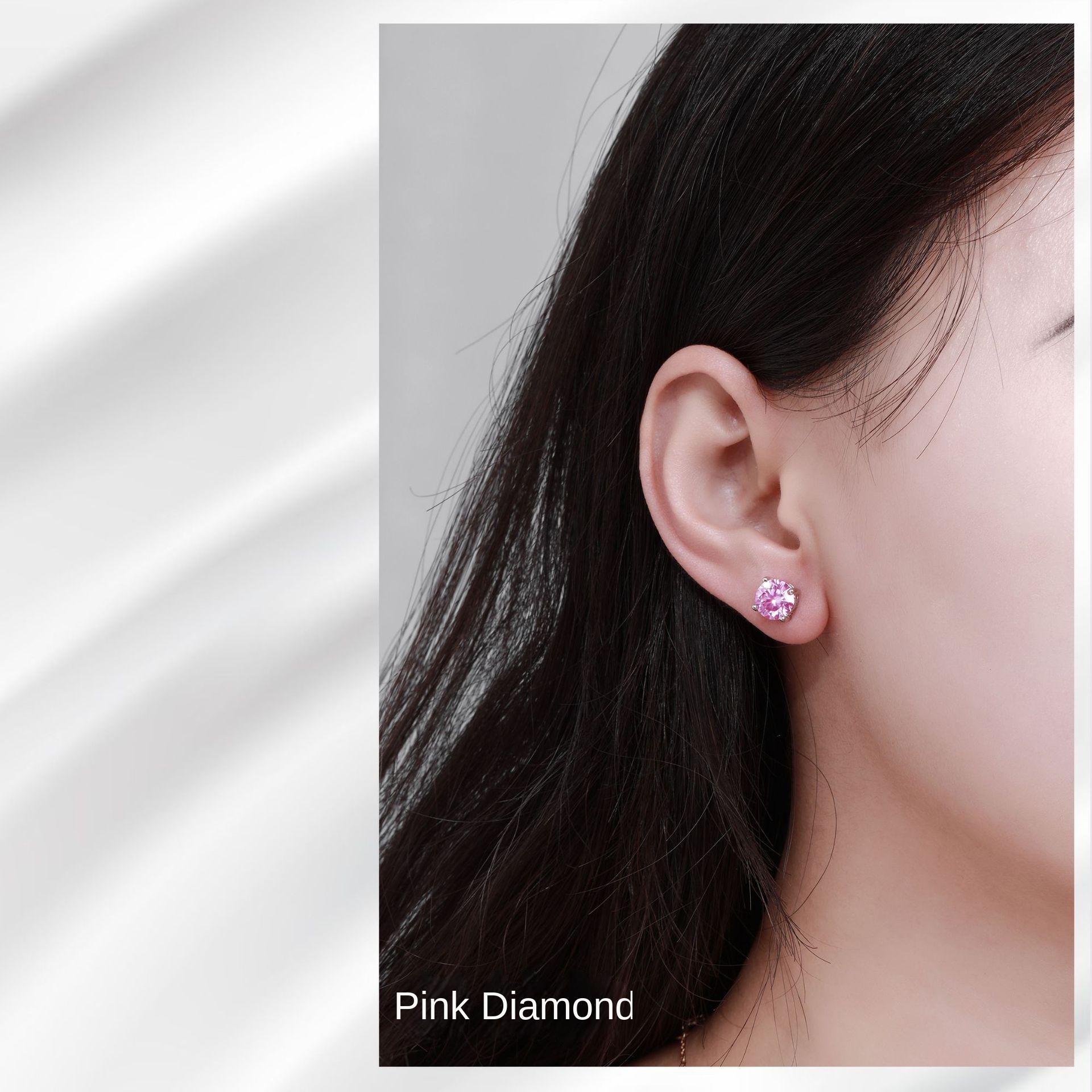 Four jaw Mossan stud earrings