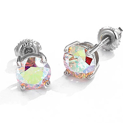 Four jaw Mossan stud earrings