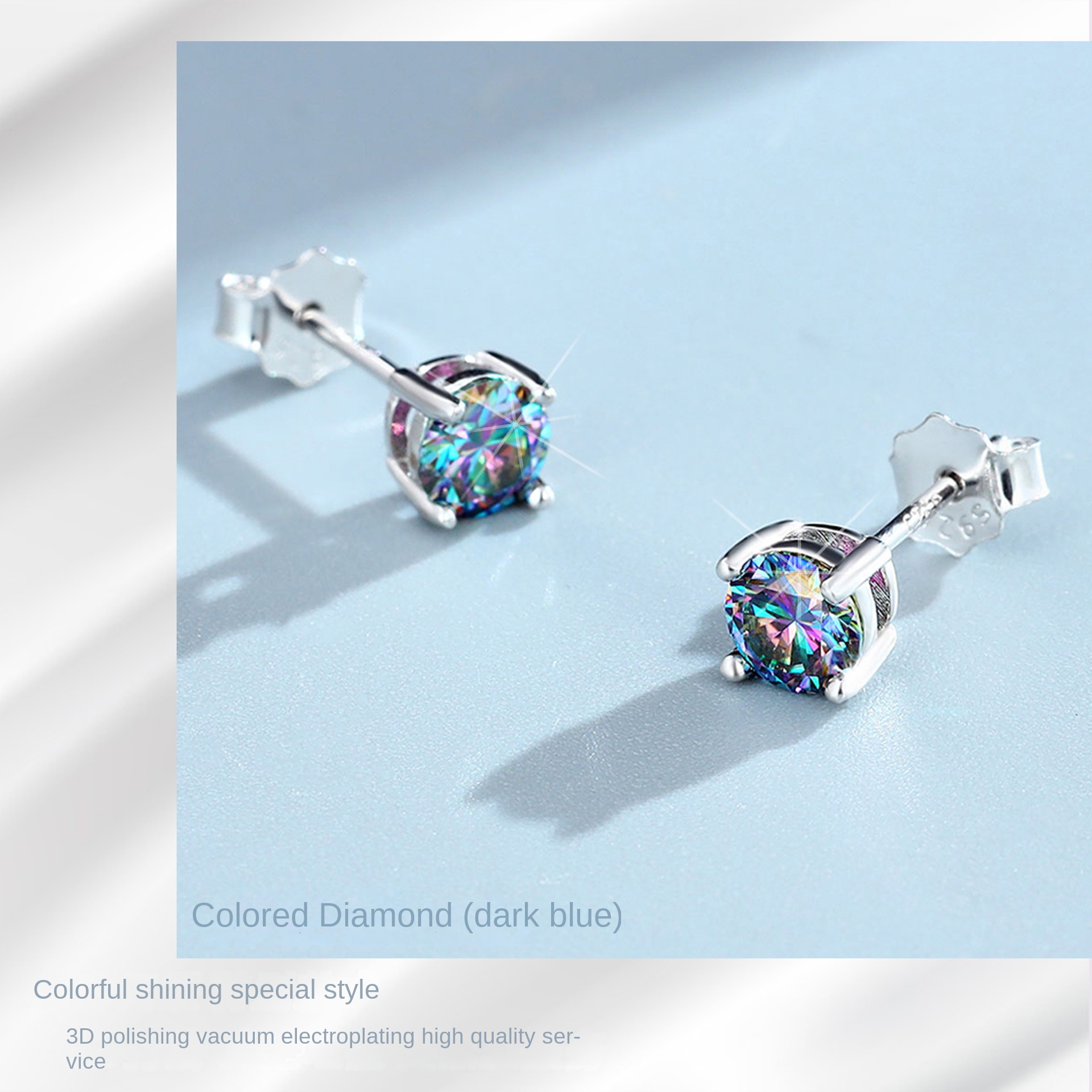 Four jaw Mossan stud earrings