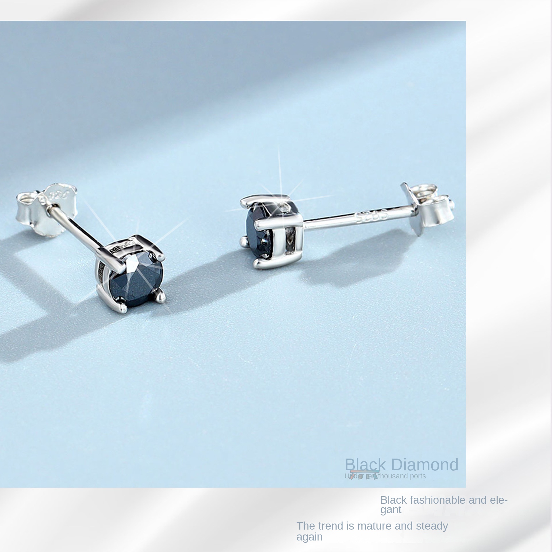 Four jaw Mossan stud earrings