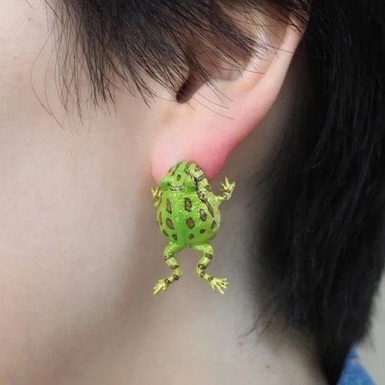 Frog earrings Cute animal studs