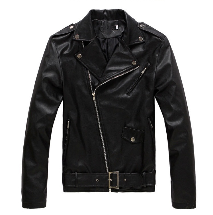 Korean motorcycle slim leather jacket for men leather jacket