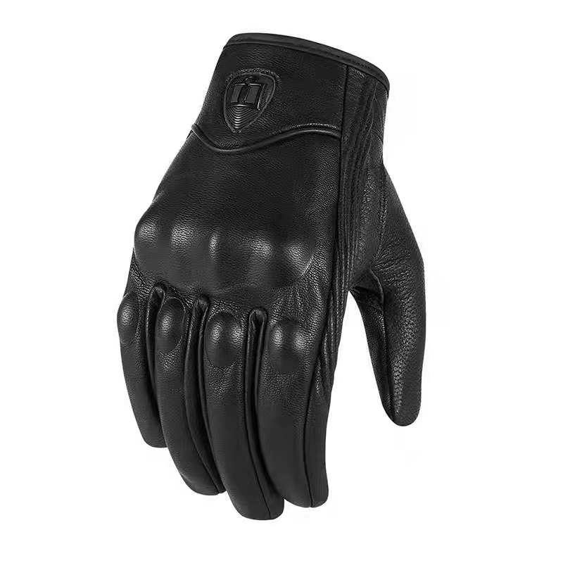 Leather cycling gloves non-slip breathable warm touch screen
