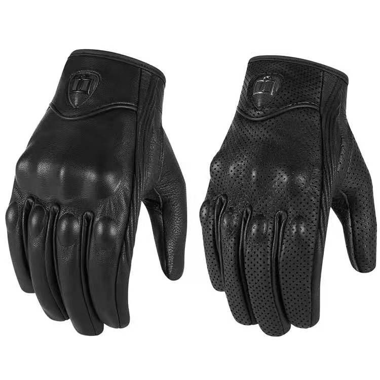 Leather cycling gloves non-slip breathable warm touch screen