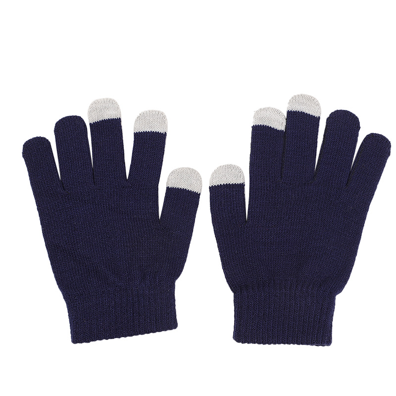 Men’s and women’s mixed knitted wool touch screensaver warm gloves