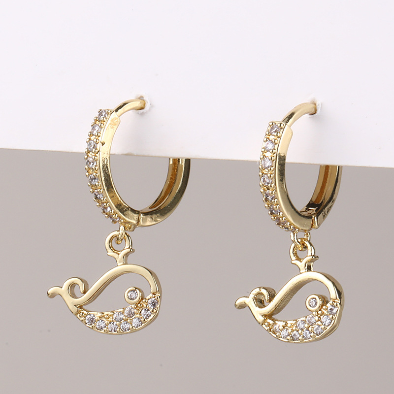 Micro-inlaid zircon ear hanging