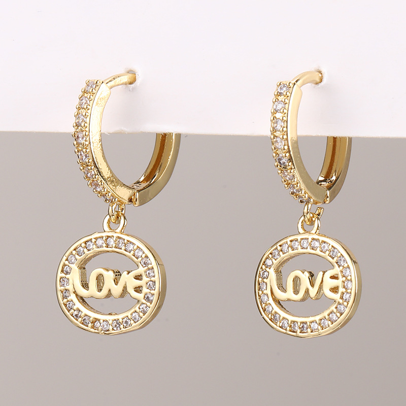 Micro-inlaid zircon ear hanging