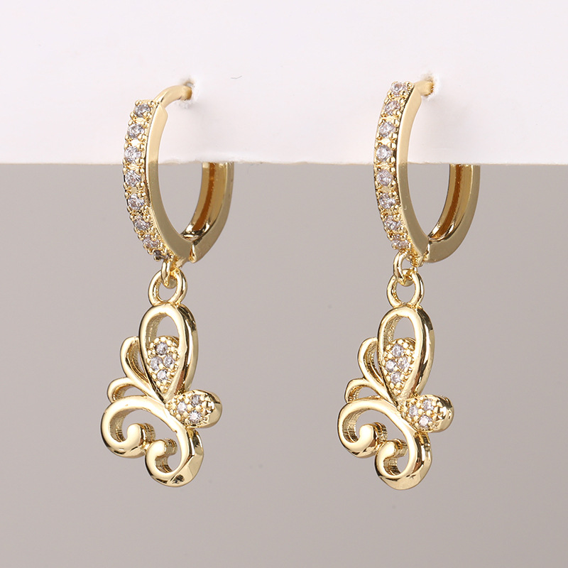 Micro-inlaid zircon ear hanging