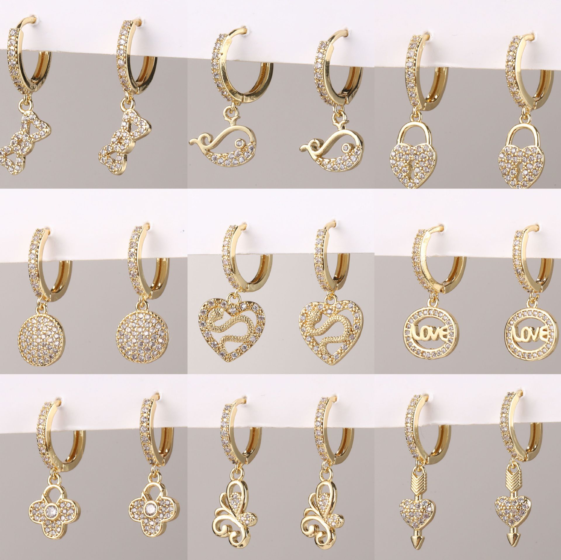 Micro-inlaid zircon ear hanging