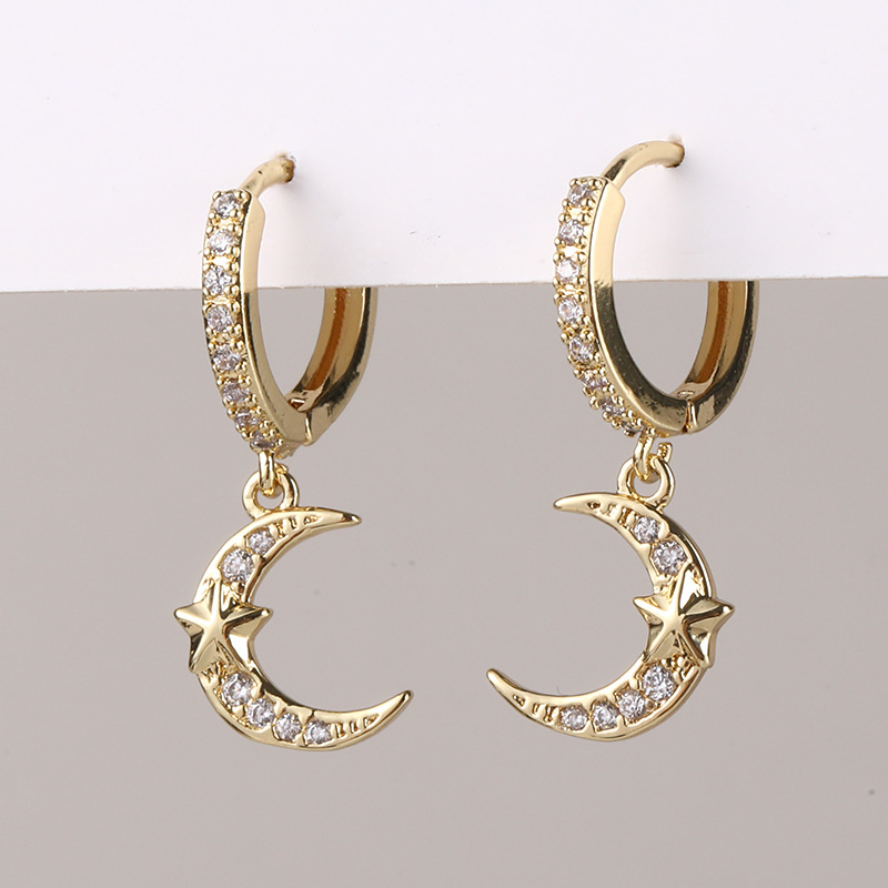 Micro-inlaid zircon ear hanging