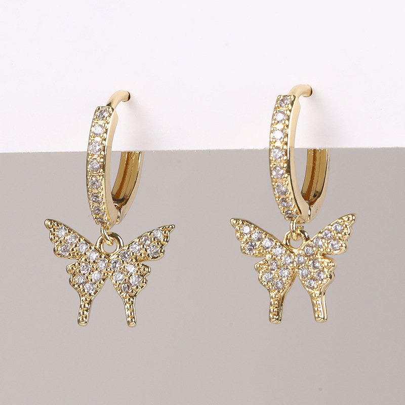 Micro-inlaid zircon ear hanging