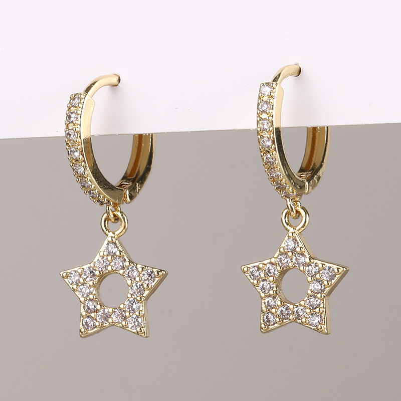 Micro-inlaid zircon ear hanging