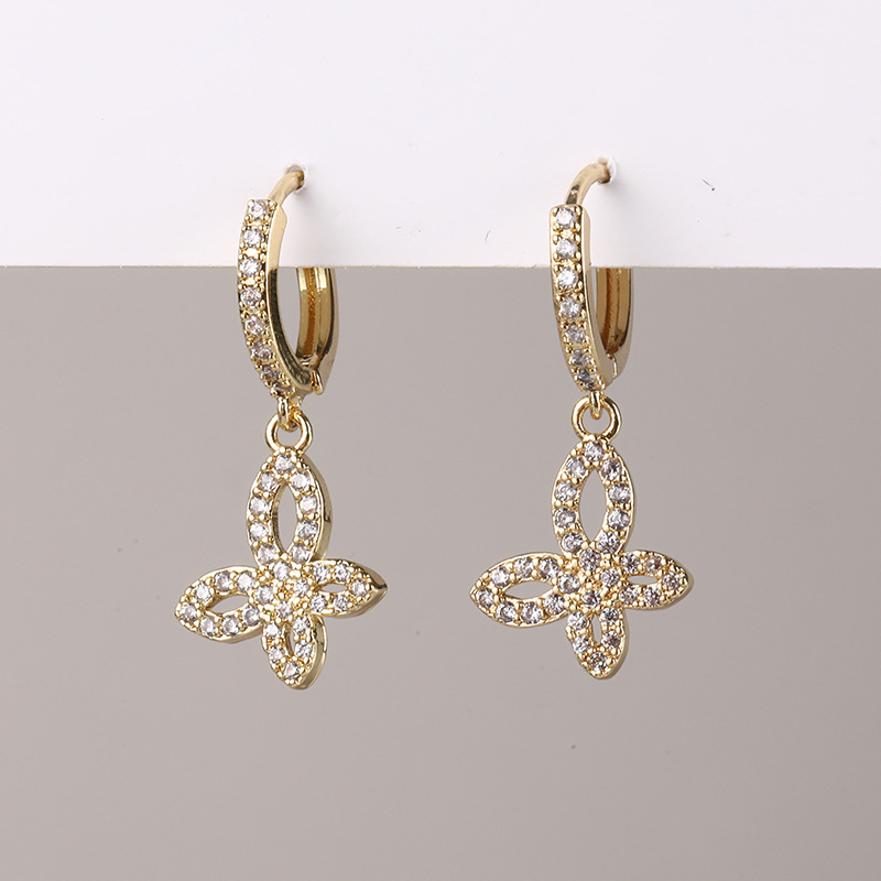 Micro-inlaid zircon ear hanging