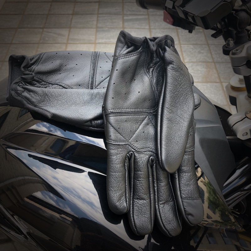 Motorcycle protection vintage motorcycle cowhide leather gloves for men