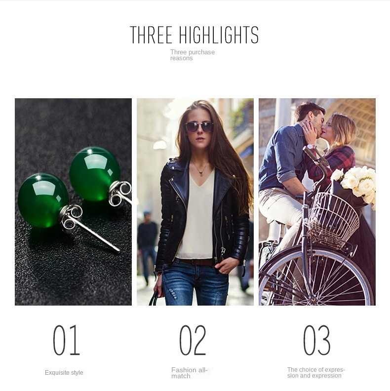 Natural chalcedony earrings silver-plated red agate gemstone