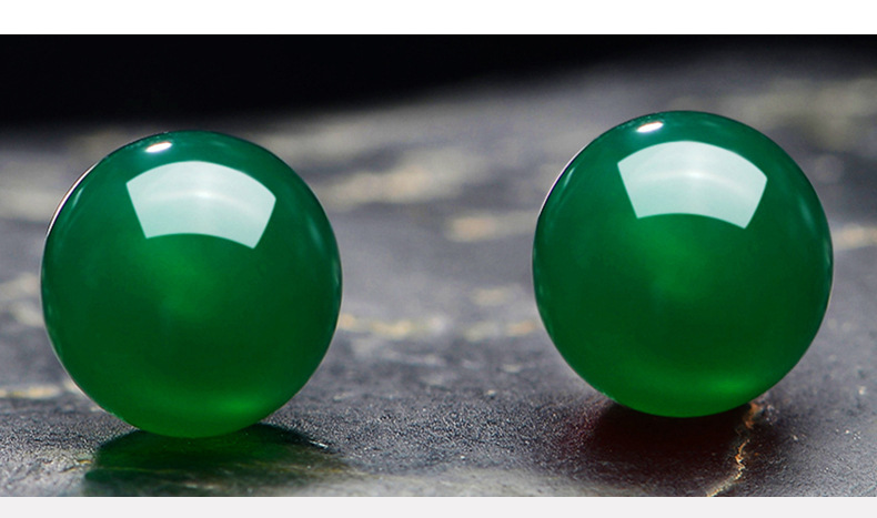 Natural chalcedony earrings silver-plated red agate gemstone