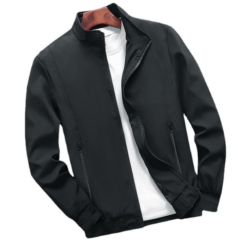 New men’s jacket stand collar solid color plus-size casual coat