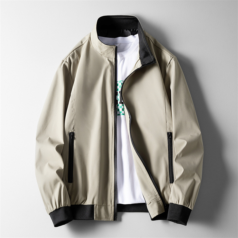 New men’s jacket stand collar solid color plus-size casual coat