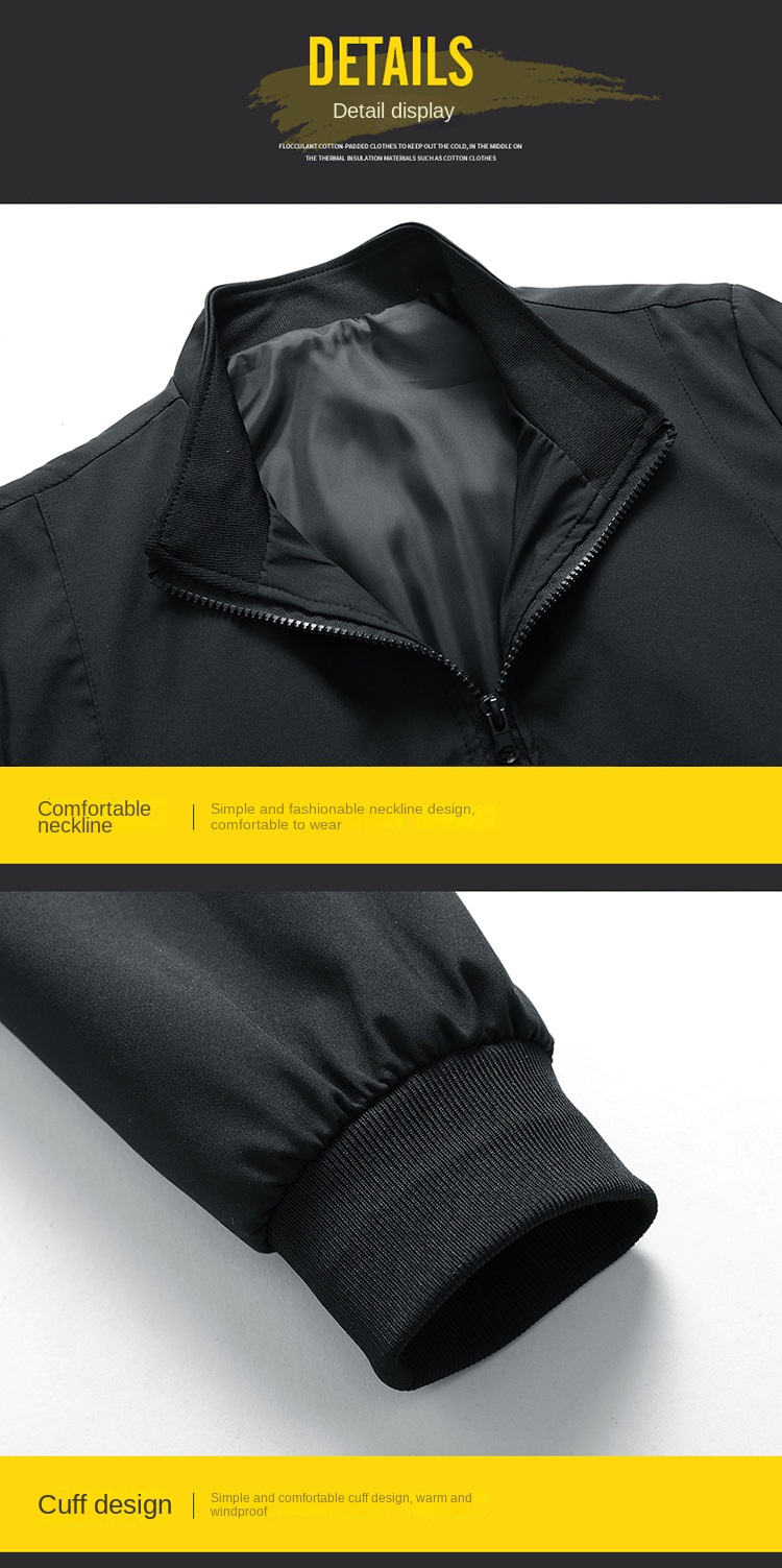 New men’s jacket stand collar solid color plus-size casual coat