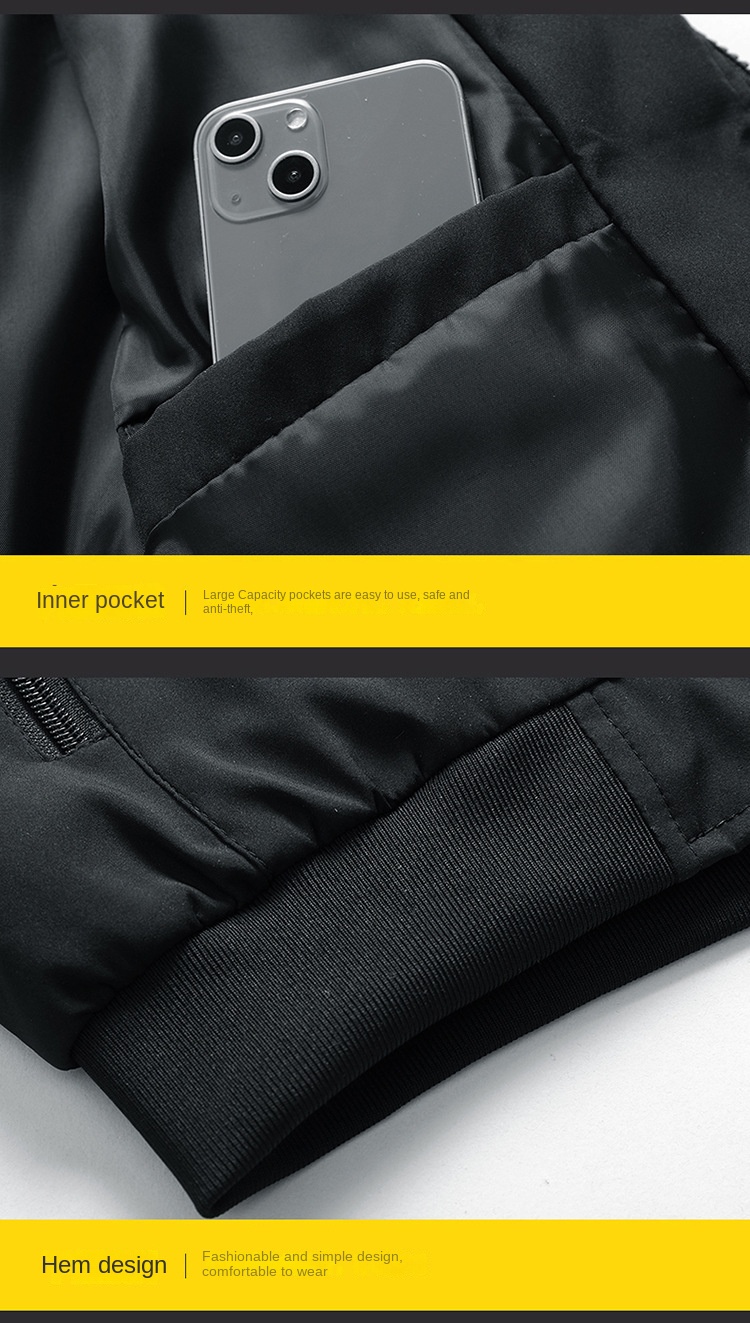 New men’s jacket stand collar solid color plus-size casual coat